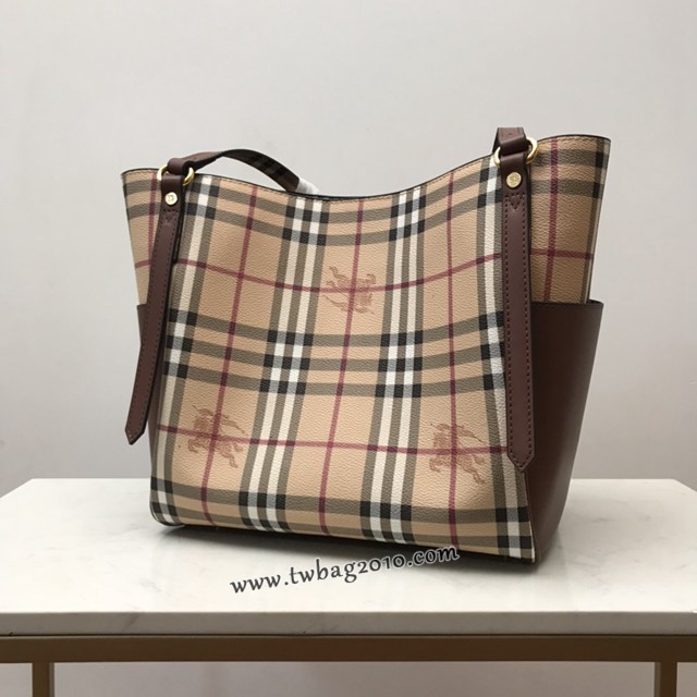 Burberry專門店新款格紋肩背托特包 巴寶莉經典購物袋 yxb1438